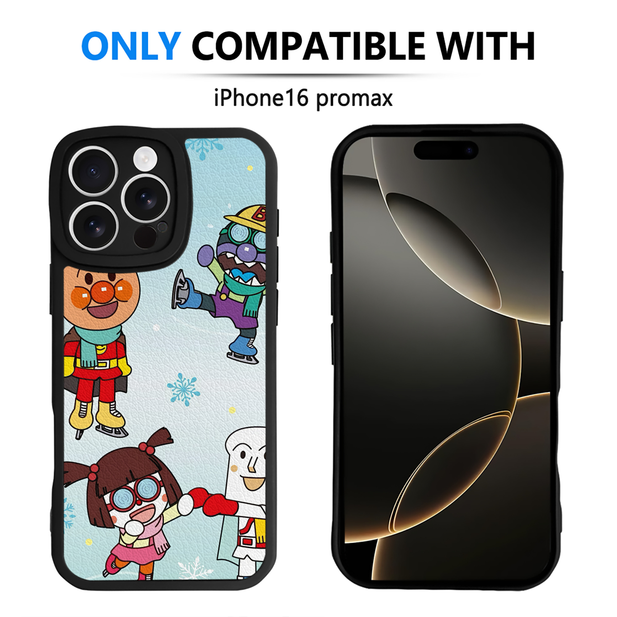 （画像用） アンパンマン Anpanman 【iPhone 16シリーズ対応】シリコンスマホケース（レザー調） 材質：シリコン